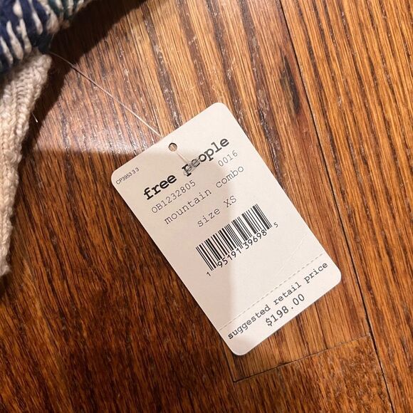 Free People Aspen Graphic Knit Half-Zip Pullover Sweatshirt- Mountain Combo - Picture 7 of 8